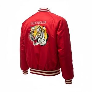 Vintage 80s Satin Bomber Jacket | Tiger Electrolux M